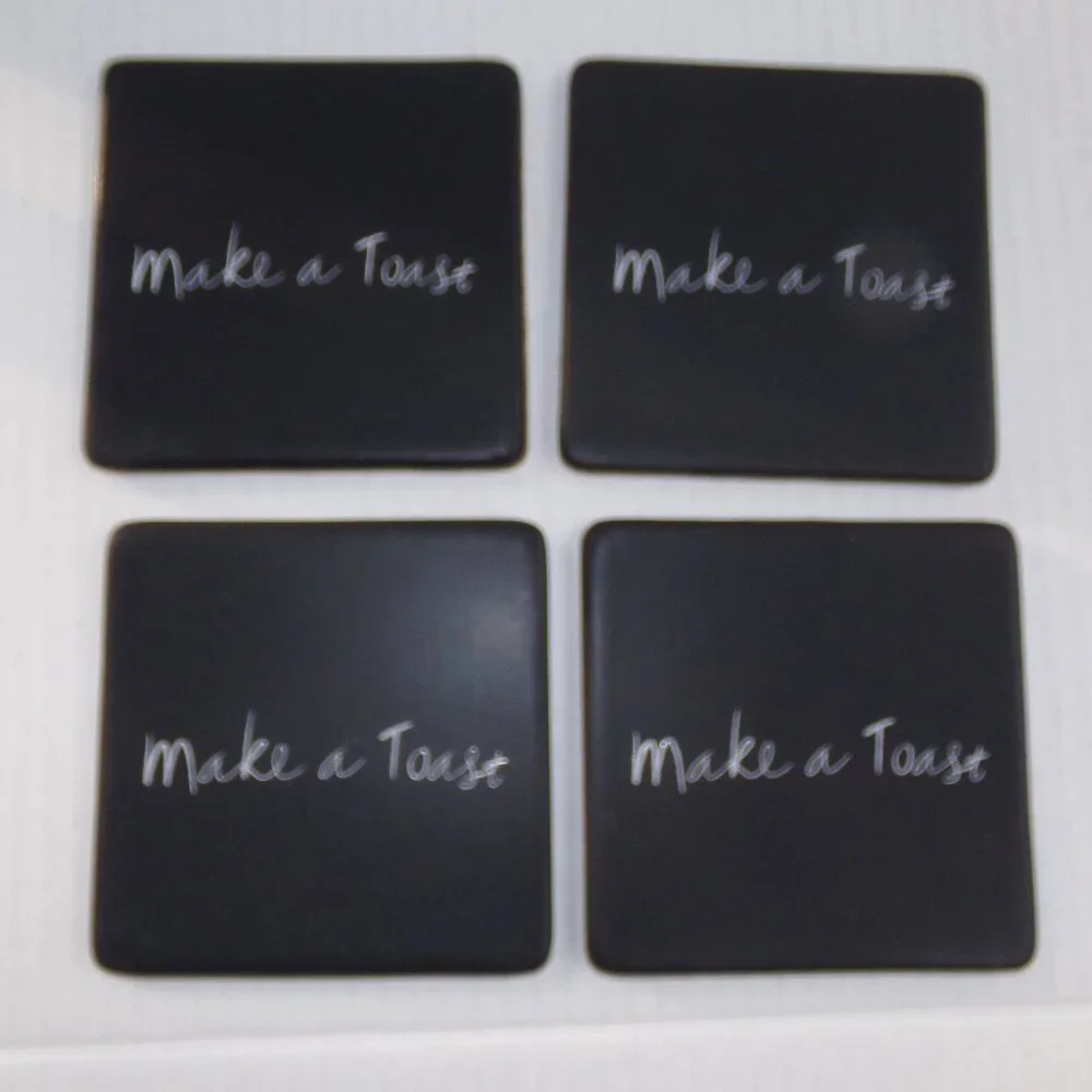 Pier 1 Imports Make A Toast Ceramic Set 4 Coaster Coffee Table